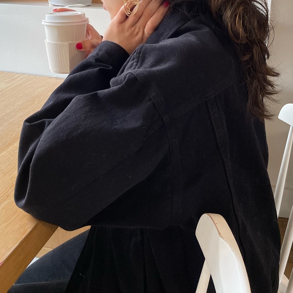 Oversized Black Denim Jacket